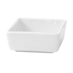 Mini bol cube en porcelaine blanche 7 x 7 x 3,1 cm - 4 unités