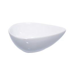 Mini moule ovale en porcelaine blanche 10 x 5,8 x 2 cm - 4 unités