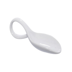 Mini cuillère en porcelaine blanche 11,8 x 4,1 x 3 cm - 4 unités
