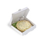 Mini boîte à pizza en carton blanc 9 x 9 x 2 cm - 100 unités