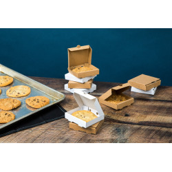 Mini boîte à pizza en carton blanc 9 x 9 x 2 cm - 100 unités