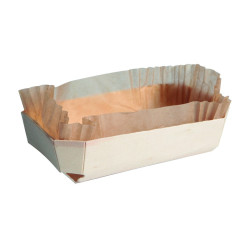 Moule de cuisson bois "Juliette" avec caissette papier 750 ml 17,6 x 11,4 x 5,9 cm - 20 unités