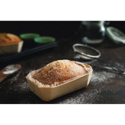 Moule de cuisson bois "Petit coeur" avec caissette papier 150 ml 11,5 x 6,5 x 3,3 cm - 25 unités
