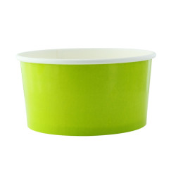 Saladier rond en carton vert "Buckaty" 900 ml Diam: 15 cm 15 x 12,8 x 7,5 cm - 45 unités