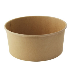 Saladier rond en carton kraft "Buckaty" 1560 ml Diam: 18,5 cm 18,5 x 16 x 8,2 cm - 45 unités