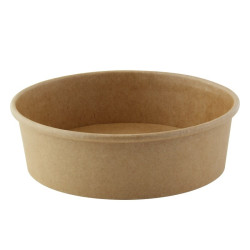 Saladier rond en carton kraft "Buckaty" 480 ml Diam: 15 cm 15 x 13,2 x 4,5 cm - 45 unités