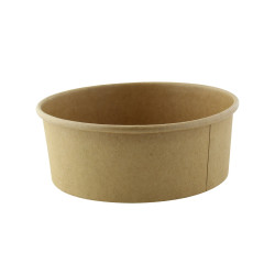 Saladier rond en carton kraft "Buckaty" 635 ml Diam: 15 cm 15 x 13 x 5,2 cm - 45 unités