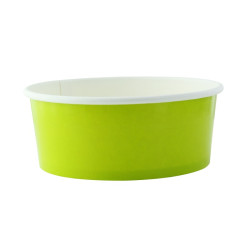 Saladier rond en carton vert "Buckaty" 700 ml Diam: 15 cm 15 x 12,8 x 6 cm - 45 unités
