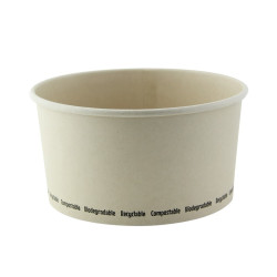 Saladier rond en carton fibre de bambou "Buckaty" 1000 ml Diam: 15 cm 15 x 12,8 x 7,8 cm - 45 unités
