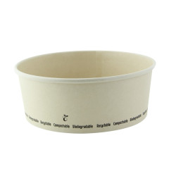 Saladier rond en carton fibre de bambou "Buckaty" 1300 ml Diam: 18,5 cm 18,5 x 16 x 6,6 cm - 45 unités