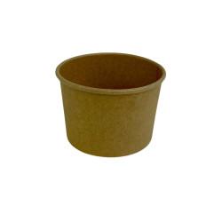 Pot carton kraft brun chaud et froid 86 ml Diam: 7,4 cm 7,4 x 6 x 3,8 cm - 50 unités
