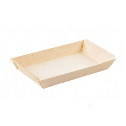Barquette rectangulaire en bois "Samouraï" 13 x 6,5 x 2 cm - 100 unités