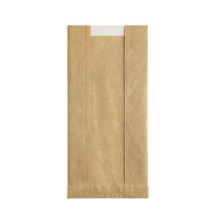 Sac papier kraft brun à fenêtre microperforée 140x70mm H440mm - 1000 unités