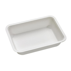 Barquette scellable pulpe laminée PLA 750 ml 19 x 13,7 x 4 cm - 100 unités