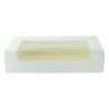 Boite carton blanche laminé à fenêtre 19 x 11,3 x 4,4 cm - 50 unités