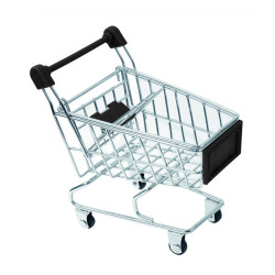Mini chariot de course métal 11 x 7,5 x 12,5 cm - 6 unités