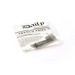 Sac papier ingraissable blanc ouvert sur 2 côtés avec décor journal 13 x 13 cm - 1000 unités