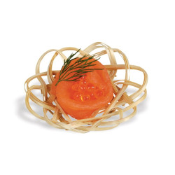 Mini panier bambou tressé "Akita" Diam: 6 cm 6 x 2,5 cm - 50 unités
