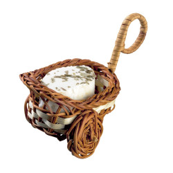 Mini brouette osier avec anse 6 x 5,5 x 3,5 cm - 10 unités