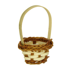 Mini panier osier bicolore "Rai" Diam: 4,5 cm 4,5 cm - 10 unités