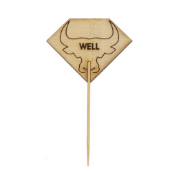 Pique steak bambou "Rumpy" Well (bien cuit) 5,4 x 9,5 cm - 100 unités