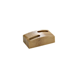 Mini socle bambou pour 2 pics "Shani" 6 x 3,5 x 2 cm - 10 unités