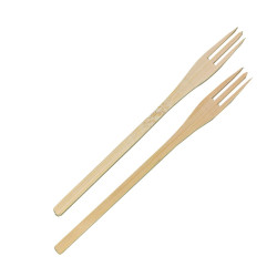 Fourchette bambou "Trident" 14 cm - 100 unités
