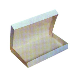 Boite plateau lunch carton blanc  - 32 cm x 42 cm x 6 cm - 25 unités