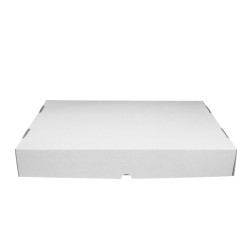 Boîte traiteur lunch carton microcannelé blanc 42 x 28 x 6 cm - 25 unités