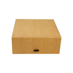 Boîte pâtissière carton kraft brun 20 x 20 x 8 cm - 50 unités