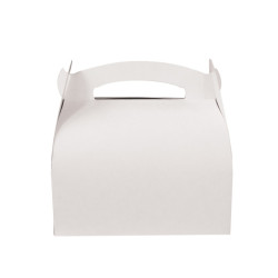 Boîte pâtissière carton blanche avec anse 18 x 16 x 17 cm - 50 unités