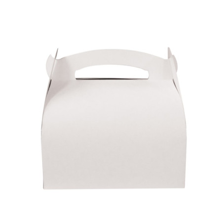 Boîte pâtissière carton blanche avec anse 18 x 16 x 17 cm - 50 unités
