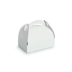 Boîte pâtissière carton blanche avec anse 20 x 20 x 18 cm - 50 unités