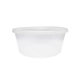 Boîte ronde PP transparente 500 ml Diam: 10 cm 10,5 cm - 1000 unités