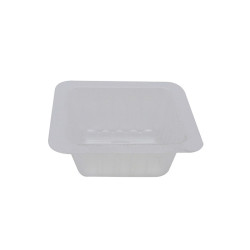 Barquette plastique PS translucide carrée  62x62mm H23mm 40ml - 2000 unités
