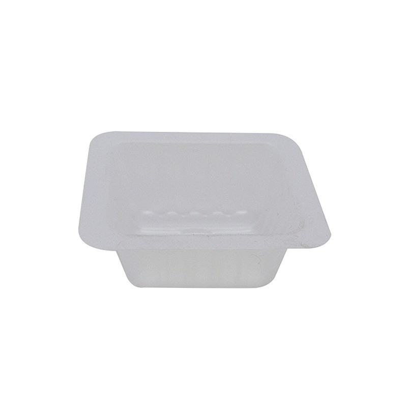 Barquette plastique PS translucide carrée  62x62mm H23mm 40ml - 2000 unités
