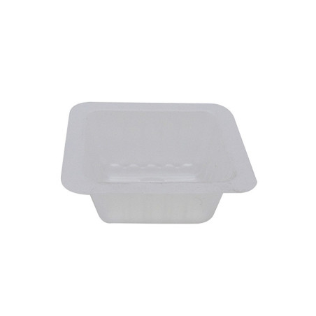 Barquette plastique PS translucide carrée  62x62mm H23mm 40ml - 2000 unités