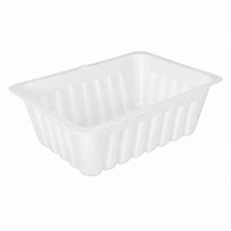 Barquette charcutière rectangle en plastique translucide pour préparation froide, de contenance 500g 143x111mm H49m - 250 unités