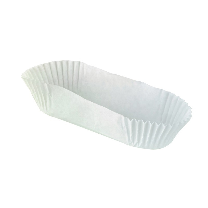 Caissette papier de cuisson ovale blanche ingraissable 10,5 x 4 x 2,5 cm - 1000 unités