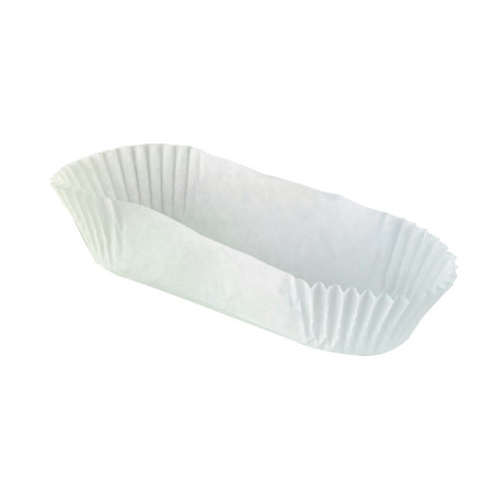 Caissette papier de cuisson ovale blanche ingraissable 10,5 x 4 x 2,5 cm - 1000 unités