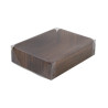 Rectangle rainé carton, décor bois 2 faces + couv. Pet  152,4x203,2mm H50,8mm - 50 unités