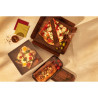 Rectangle rainé carton, décor bois 2 faces + couv. Pet  152,4x203,2mm H50,8mm - 50 unités