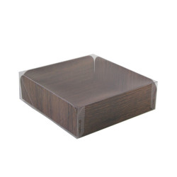 Carré rainé carton décor bois double face+Couv. PET  203,2x203,2mm H63,5mm - 50 unités