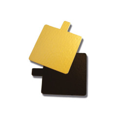 Carré avec languette carton double face or/noir 8 x 8 cm - 200 unités