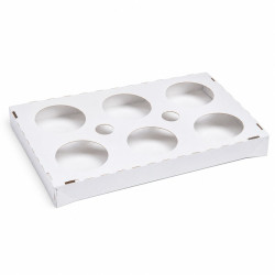 Plateau cuisson papier 6 alvéoles 28,7 x 19,2 x 3 cm - 50 unités