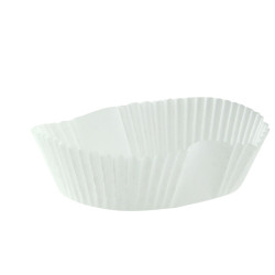 Caissette papier de cuisson ovale blanche siliconée 16 x 14 x 3,5 cm - 100 unités