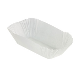 Caissette papier de cuisson ovale blanche siliconée 100x50mm H35mm x100pcs