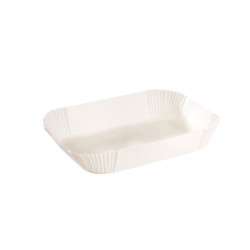 Caissette papier de cuisson ovale blanche siliconée 30 x 23,5 x 4,5 cm - 50 unités