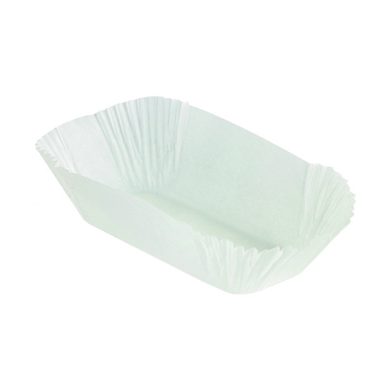 Caissette papier de cuisson ovale blanche ingraissable 23,5 x 23,5 x 5 cm - 100 unités