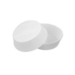 Caissette papier de cuisson ronde blanche siliconée  Ø43mm H32 mm - 100 unités